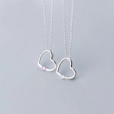 MloveAcc 925 Sterling Silver Zircon Heart Pendant Necklaces for Women