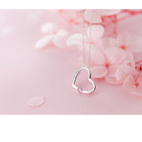 MloveAcc 925 Sterling Silver Zircon Heart Pendant Necklaces for Women