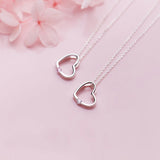 MloveAcc 925 Sterling Silver Zircon Heart Pendant Necklaces for Women