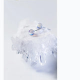 Real 925 Sterling Silver Grey Moonstone Stud Earrings