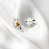 MloveAcc 925 Silver Daisy Flower Clip Earrings On Ear for Women