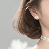 MloveAcc 925 Silver Daisy Flower Clip Earrings On Ear for Women