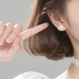 MloveAcc 925 Silver Daisy Flower Clip Earrings On Ear for Women