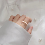 MloveAcc 2-3mm Mini Pearl Couple Rings 925 Sterling Silver Jewelry Gift