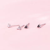 MloveAcc 925 Silver CZ Stud Earrings Punk Party Jewelry