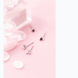 MloveAcc 925 Silver CZ Stud Earrings Punk Party Jewelry