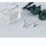 MloveAcc 925 Silver Clear CZ Stud Earrings Women Fine Jewelry