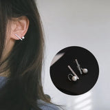 MloveAcc 925 Silver Clear CZ Stud Earrings Women Fine Jewelry