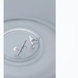 MloveAcc 925 Silver Clear CZ Stud Earrings Women Fine Jewelry