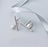 MloveAcc 925 Silver Clear CZ Stud Earrings Women Fine Jewelry