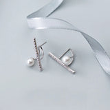 MloveAcc 925 Silver Clear CZ Stud Earrings Women Fine Jewelry