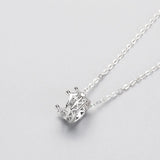 MloveAcc 925 Silver Zircon Crown Pendant Necklace for Women