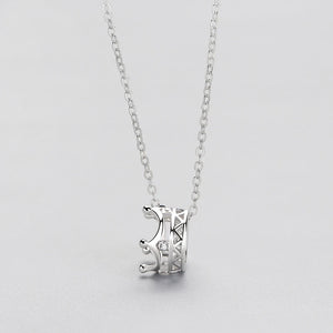 MloveAcc 925 Silver Zircon Crown Pendant Necklace for Women