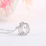 MloveAcc 925 Silver Zircon Crown Pendant Necklace for Women