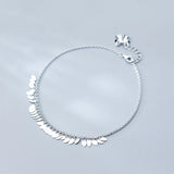 MloveAcc 925 Silver Bohemian Leaf Anklet Chain Bracelet