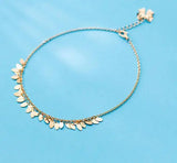 MloveAcc 925 Silver Bohemian Leaf Anklet Chain Bracelet