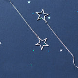 MloveAcc 925 Silver Star Chain Tassel Drop Earrings Lady Party Jewelry