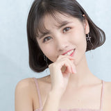 MloveAcc 925 Silver Star Chain Tassel Drop Earrings Lady Party Jewelry