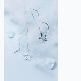 MloveAcc 925 Silver Star Chain Tassel Drop Earrings Lady Party Jewelry