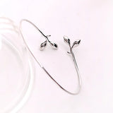 925 Silver Opal Leaves Bracelet for Women