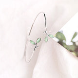 925 Silver Opal Leaves Bracelet for Women