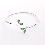 925 Silver Opal Leaves Bracelet for Women