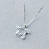 925 Silver CZ Star Pendant Necklace Women Silver Necklace
