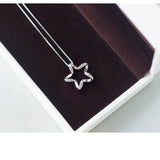 925 Silver CZ Star Pendant Necklace Women Silver Necklace