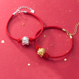 925 Silver Pig Charm Bracelet Red Cord Adjustable Women Girls
