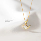 MloveAcc 925 Silver Shell Dolphin Pendant Necklace Women Girls Gift
