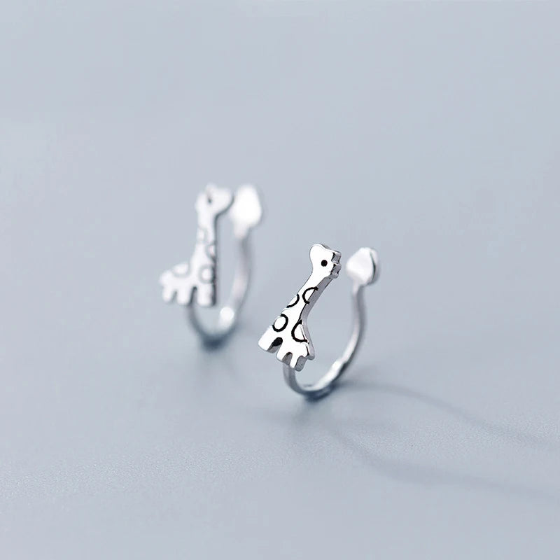 MloveAcc 925 Silver Giraffe Ear Cuff Clip Earring for Teen Girl