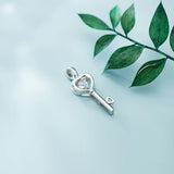 MloveAcc 925 Silver Key Pendant Necklace Women Chain Link Neckaces