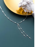 MloveAcc Geometric Beads Chain Tassel Necklace for Women
