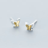 MloveAcc Butterfly Stud Earrings 925 Silver Women's Jewelry