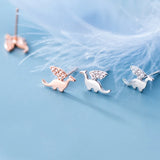 MloveAcc Sterling Silver Dinosaur Stud Earrings for Women Girls Kids