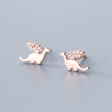MloveAcc Sterling Silver Dinosaur Stud Earrings for Women Girls Kids