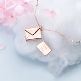 Women's Love Letter Envelope Pendant Necklace With Chain