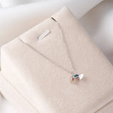 MloveAcc Rainbow Pendant Necklace 925 Sterling Silver Good Luck