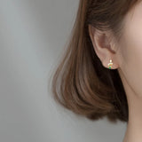 MloveAcc 925 Silver Spiral Xmas Tree Stud Earrings Green Zircon Star Small Gift