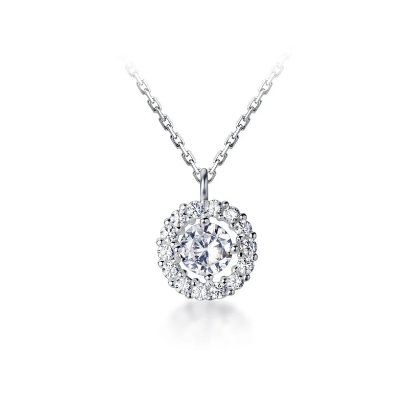 MloveAcc Silver Charm Pendant Necklace with CZ for Women