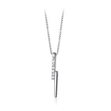 MloveAcc 925 Silver CZ Lightning Pendant Necklace Women Box Chain Jewelry