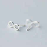 925 Silver Infinity Love Knot Stud Earrings for Women