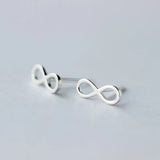 925 Silver Infinity Love Knot Stud Earrings for Women