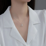 MloveAcc Silver Moon & Planet Pendant Necklace 925 Sterling Silver Charm