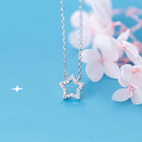 MloveAcc CZ Star Short Necklace Women Chain Link Choker Party Jewelry