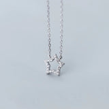 MloveAcc CZ Star Short Necklace Women Chain Link Choker Party Jewelry