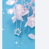 MloveAcc CZ Star Short Necklace Women Chain Link Choker Party Jewelry