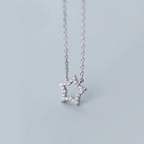 MloveAcc CZ Star Short Necklace Women Chain Link Choker Party Jewelry