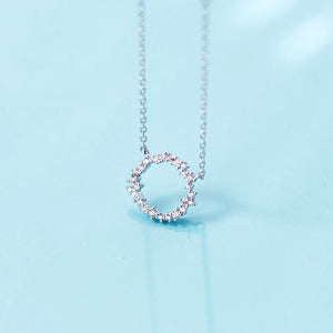 MloveAcc 925 Silver Luminous Round Circle Pendant Necklace Women