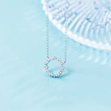 MloveAcc 925 Silver Luminous Round Circle Pendant Necklace Women
